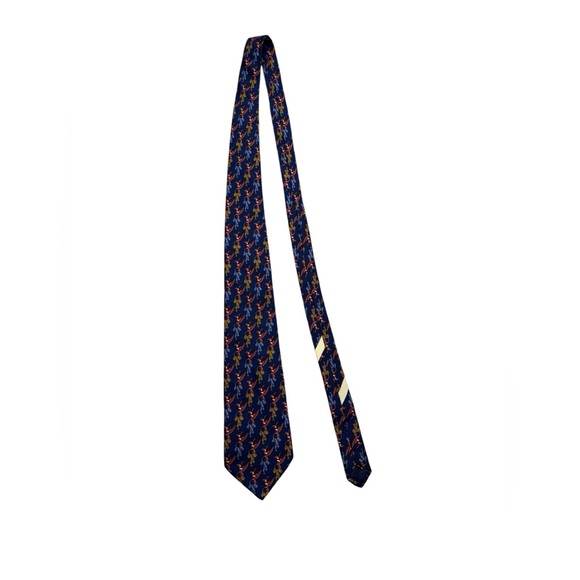 Salvatore Ferragamo Other - 🕊️ Salvatore Ferragamo Silk Tie 🪶 Navy Blue Bird Print Luxury Designer Necktie